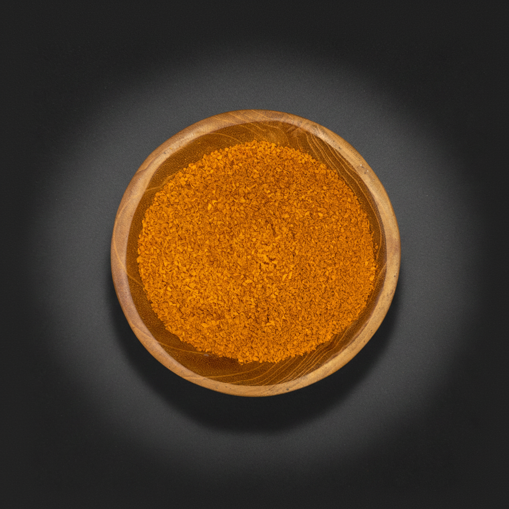 Ground Red Chili Pepper in a wooden bowl